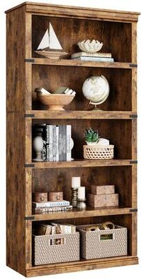 Garvee Bookcase, Freestanding Wooden Bookshelves with Open Compartment
