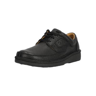Schnürschuh CLARKS "Nature X Ease", Herren, Gr. 42, schwarz, Leder, Schuhe Schnürschuh, mit dämpfender Sohle