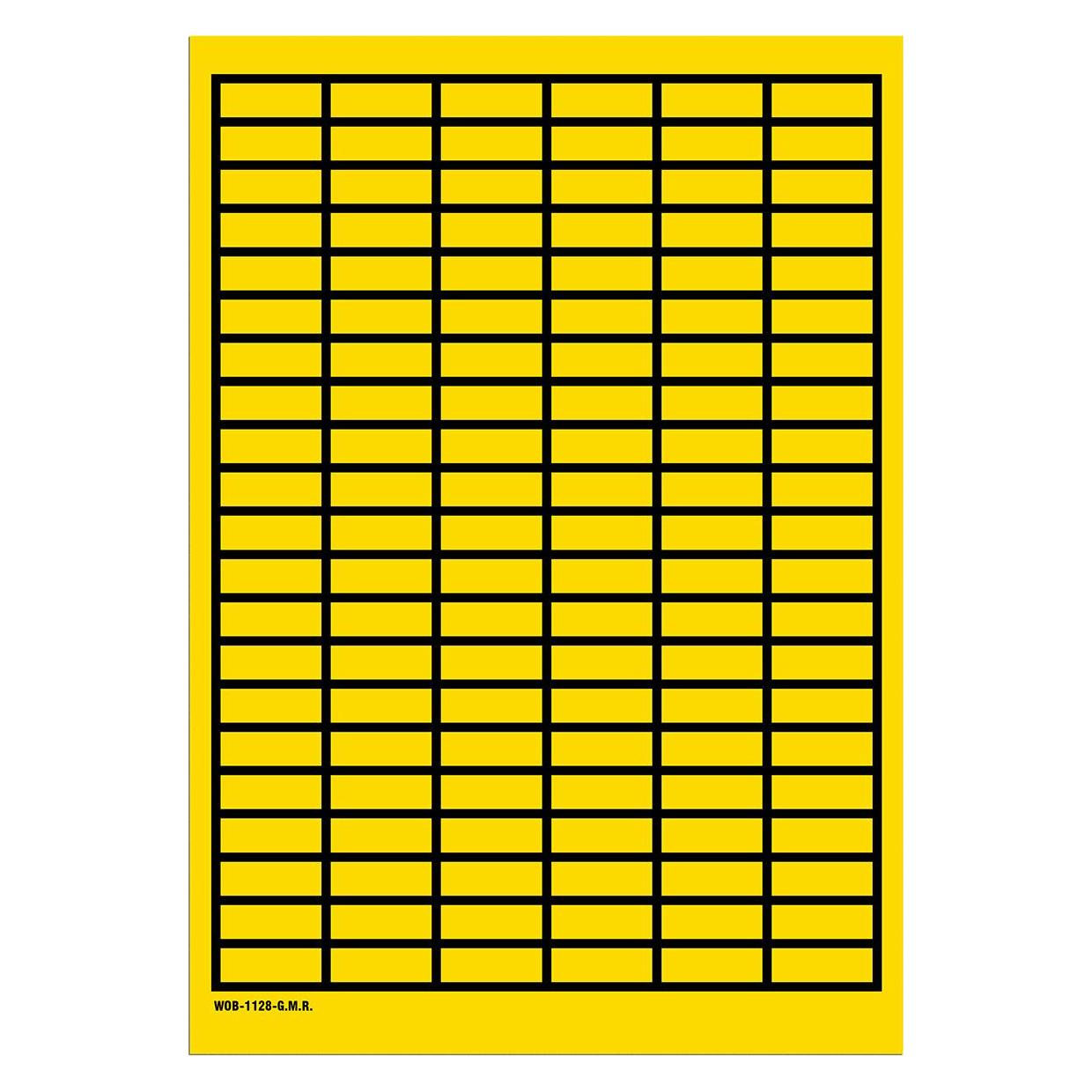 Brady B-500, WOB-1128-G.M.R., BESCHRIFTBARE Etiketten, Vinylgewebe, Gelb mit schwarzem Rand, 11 x (WOB-1128-G.M.R.)