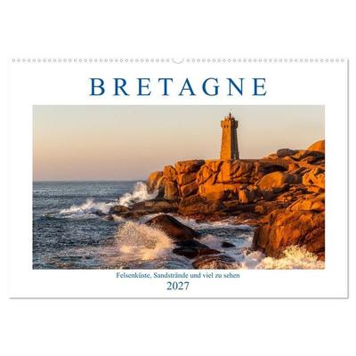 Bretagne - Felsenküste, Sandstrände und viel zu sehen (Wandkalender 2027 DIN A2 quer), CALVENDO Monatskalender