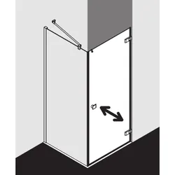Kermi Mena Seitenwand mit Wandprofil METWP080203AK 80 x 200 cm, schwarz soft, ESG klar, auf Duschwanne