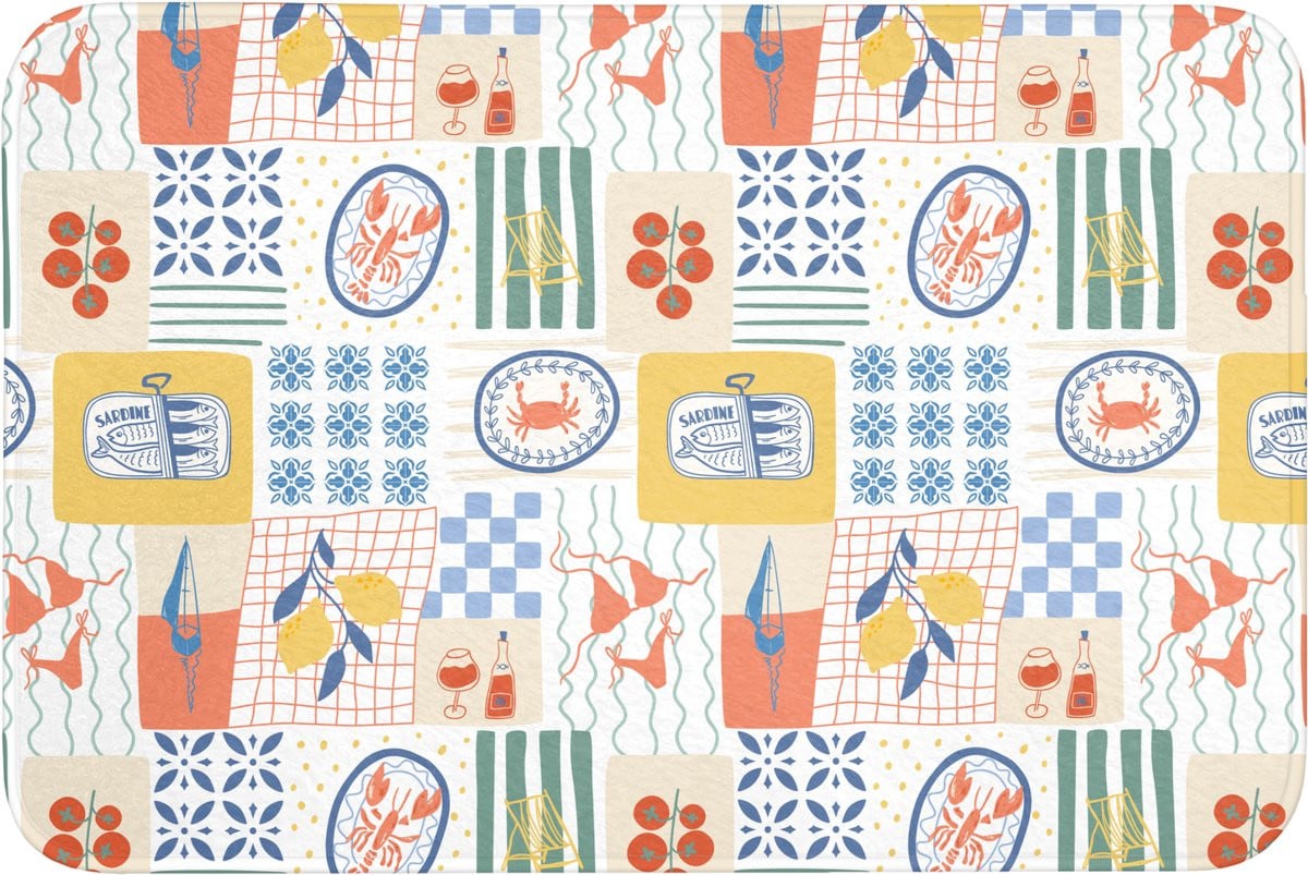 OnlyWow Antislip WC mat met grafisch patroon - 90 x 60 cm