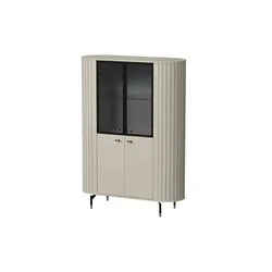 Vitrine   ¦ beige ¦ Maße (cm): B: 112 H: 155