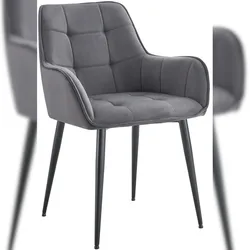 DELUKE Esszimmerstuhl BOKEL - Kunststoff Dunkelgrau 58x62x86 cm | Essstühle Esszimmerstühle Küchenstühle Wohnzimmerstühle