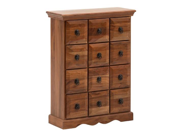 massivum Kommode Merlow Akazie Apothekerschrank 12 Schub (1 St)