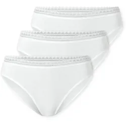 SCHIESSER Damen Rio-Slips, 3er Pack - 3Pack Rio Slip, Stretch Cotton, uni Weiß / 3XL