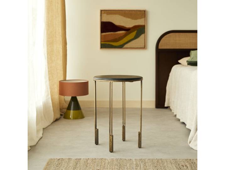 Nachttisch aus Metall und Marmor - Schwarz - Marble