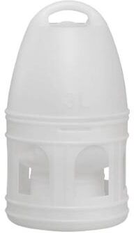 Inspired Finds Parrot Pro Water Dispenser With Handle Automatic Drinker For Parakeets, Ducks, Chicks & Poultry 3l White