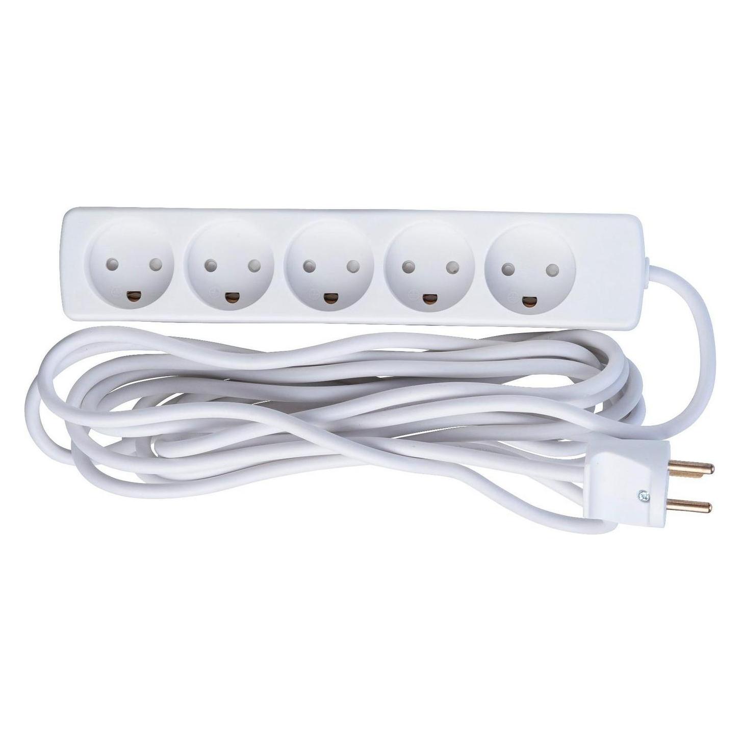 MicroConnect 5-way Danish Power Strip 5m (5x, 5 m) (GRU0055WDK)
