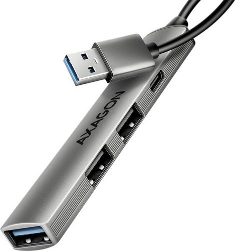 AXAGON HUE-STA USB-Hub 4 Port USB-C, USB-A 5 GBit/s Grau