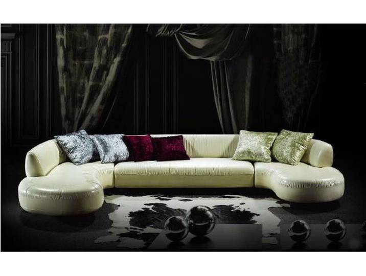 JVmoebel Ecksofa Luxuriöses Ledersofa in Weiß mit Wellenunterfederung, Made in Europa