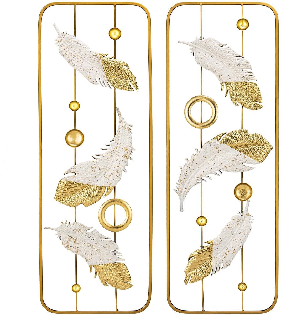 Omgoods Set van 2 Wandsculpturen - Moderne 3D Muurdecoratie voor aan de muur