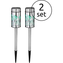 33574-2  Solarleuchte   Edelstahl, 1x RGB LED 2er Set