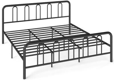 Costway Full/Queen Size Metal Bed Frame with Headboard and Footboard-King Size
