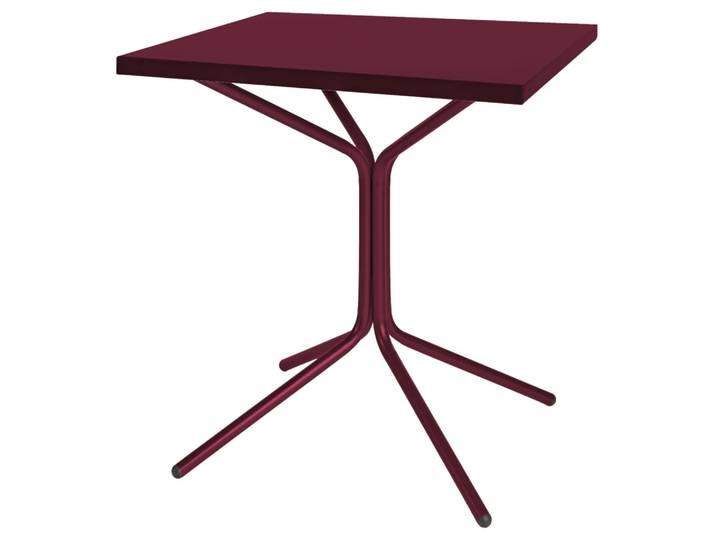 Metall-Bistrotisch Pix von Schaffner / Farbe: Bordeaux / Grösse: 70 x 70 cm