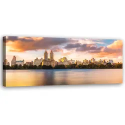 WANDBILD sonnenuntergang über der stadt