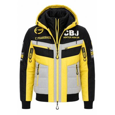 Winterjacke CIPO & BAXX "Winterjacke CM234", Herren, Gr. XXXL, gelb (schwarz, gelb), regular fit, Jacken Winterjacke, stylisch & Warm für Kalte Winter, Topseller