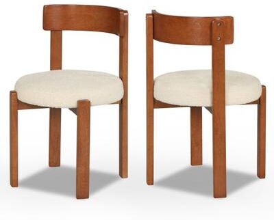 Costway Modern Dining Chairs Set of 2 with Solid Rubber Wood Legs-Brown