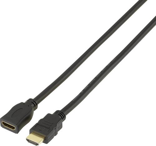 SpeaKa Professional HDMI Verlängerungskabel HDMI-A Stecker, HDMI-A Buchse 5.00m Schwarz SP-7870536 4K UHD, Audio Return Channel