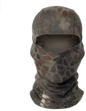 Inspired Finds Camouflage Balaclava Full Face Mask Outdoor Sports Helmet Inner Cap For Cycling Hunting Hiking Ski python Green