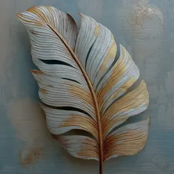 EUROART Wandbild 30 x cm Silver Leaves III Aluminium Gold