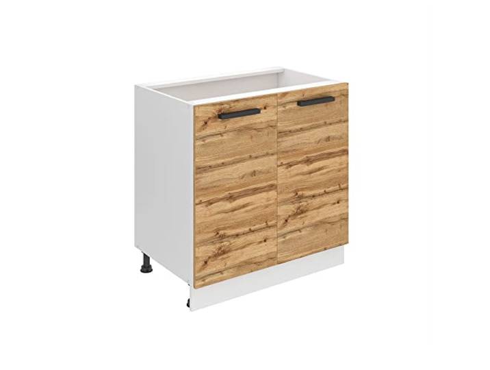 Belini Unterschrank SD 80 cm, ohne Arbeitsplatte, Wotan-Eiche Küche, Küchenunterschrank Breite, Küchenschrank mit 2 Türen