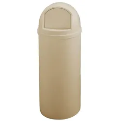 Mülleimer Rubbermaid Marshal Container 56,8 L Beige Mülleimer mit Druckdeckel und Beutelhalter, feuerfest