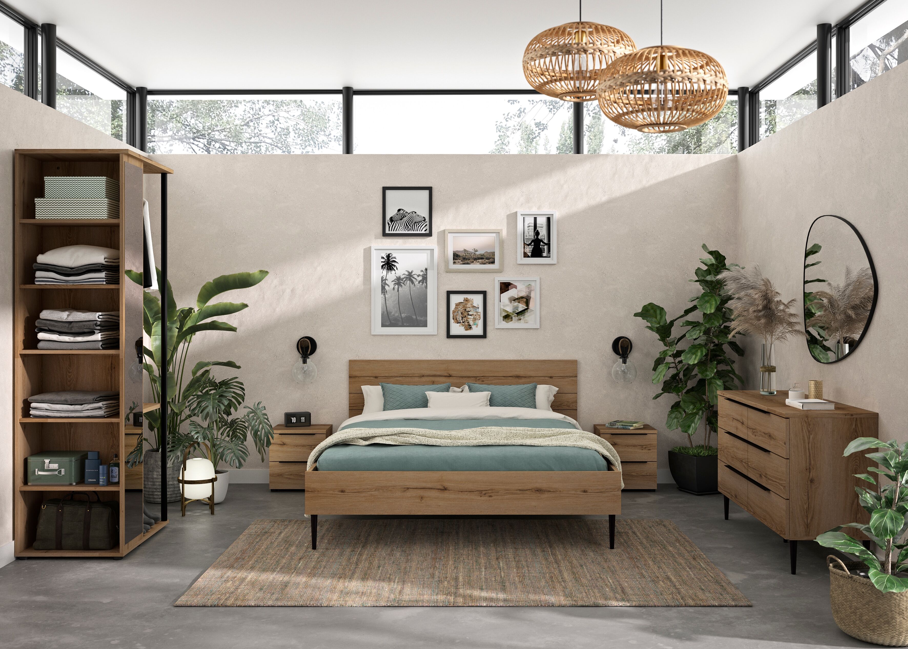 Schrankmodule GAMI, braun, B:80cm H:220cm T:58cm, Holzwerkstoff, Schränke, Schrankmodule