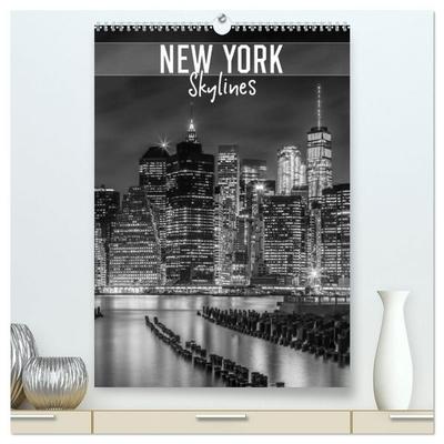 NEW YORK Skylines (hochwertiger Premium Wandkalender 2027 DIN A2 hoch), Kunstdruck in Hochglanz