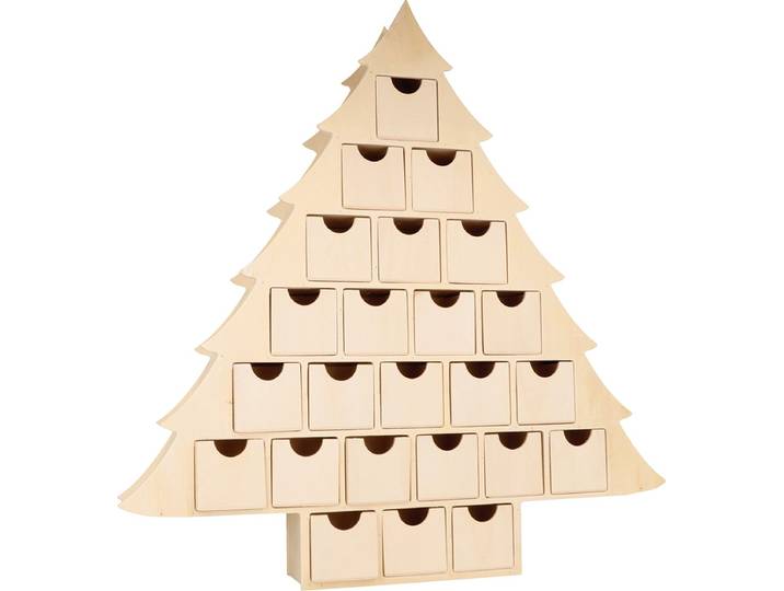 Houten Adventskalender 43\,5x45x6\,5 cm - Artemio