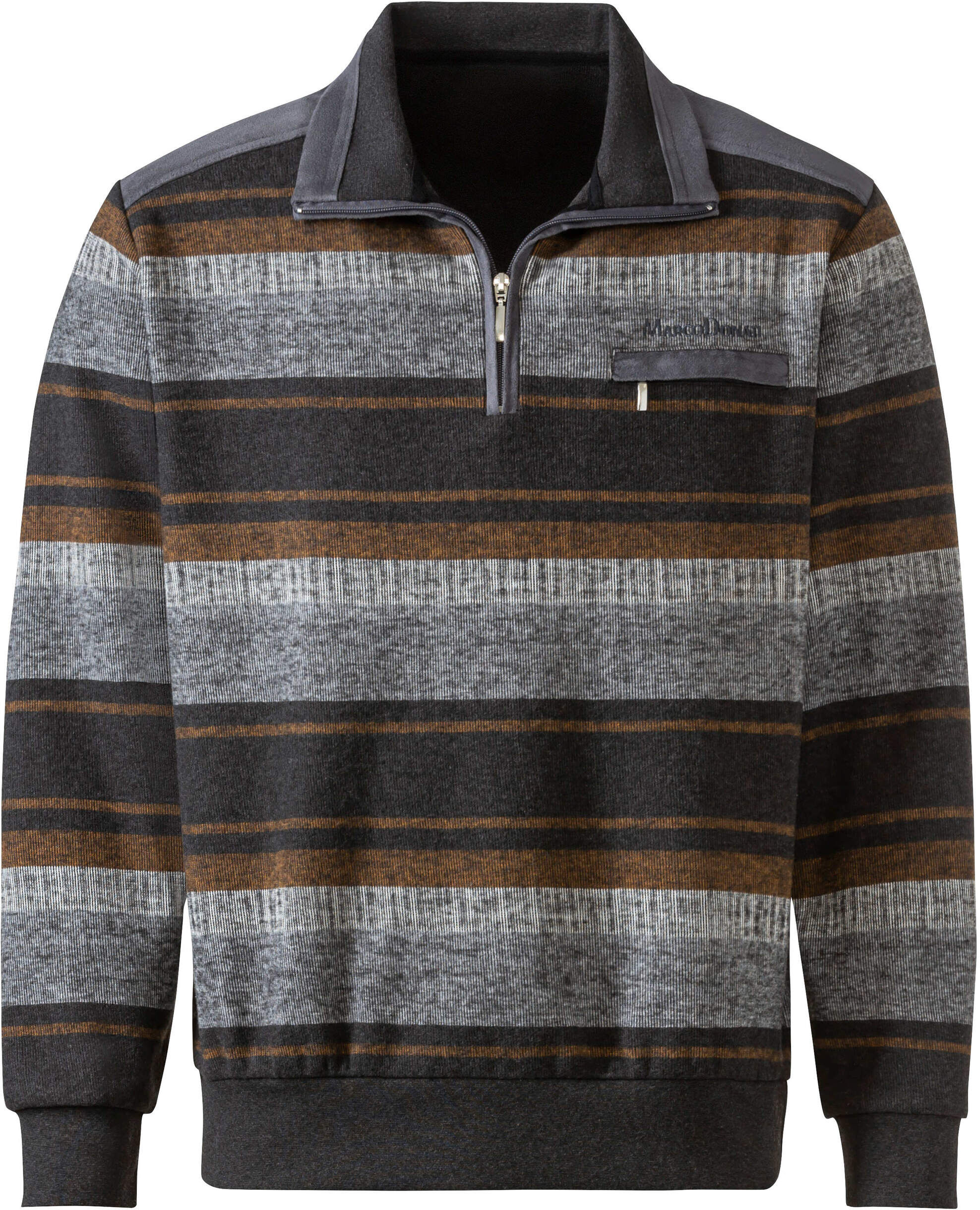 Sweatshirt WITT "Sweatshirt Sweatshirt", Herren, Gr. 44, anthrazit, camel, meliert, Basic, Sweatshirts Sweatshirt