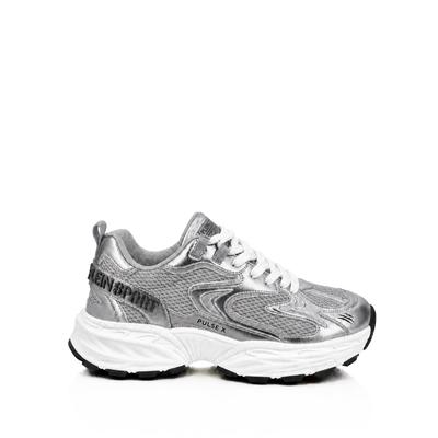 Sneaker PLEIN SPORT "Running-Sneaker", Herren, Gr. 36, Normalschaft, silber (0170, weiß, silber), Schuhe Sneaker