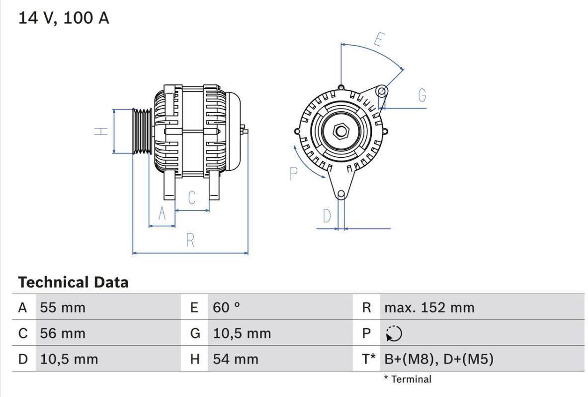 Drehstromgenerator BOSCH 0 986 047 280