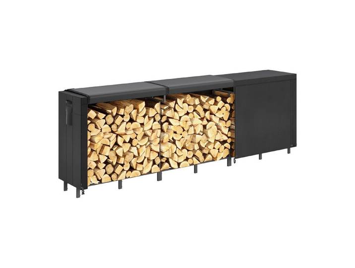 Lifewit Kaminholzregal Kaminholzregal Metall, Stapelhilfe Holzunterstand Holzlager