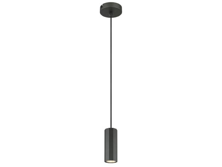 Pendellampe Esstischleuchte grau Wohnzimmerlampe Hängeleuchte zylindrisch, Metall, 1x GU10, DxH 10 x 120 cm