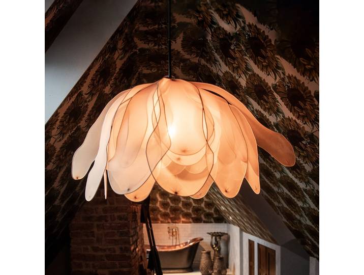 Lou Lou Suspension Ø80 Nature - By Rydéns - Salon / séjour - Tissu / textile - À ampoule unique