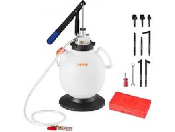 VEVOR Getriebeölpumpe, 7,5 L Fassungsvermögen, Manuelles ATF-Öleinfüllgerät mit 8 ATF-Adaptern & 120 cm Auslass, Ölabsaugpumpe mit HDPE-Tank für Autos & Rasenmäher