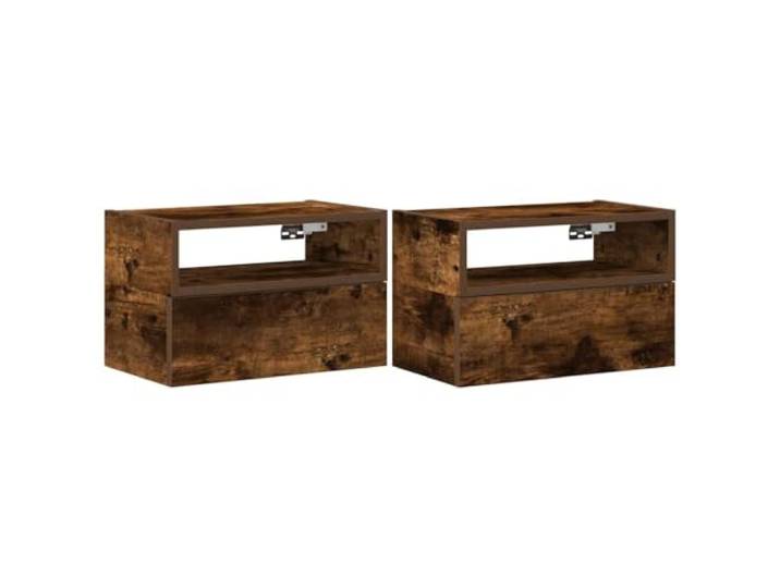 Heofavd 2er Set Wand-Nachttische Räuchereiche 45x26x28.5cm Holzwerkstoff