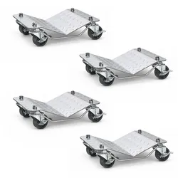 Rangierhilfe für PKW 4 Stück jeweils 680 kg Rangierroller V Form Schwenkgriff 360° drehbar