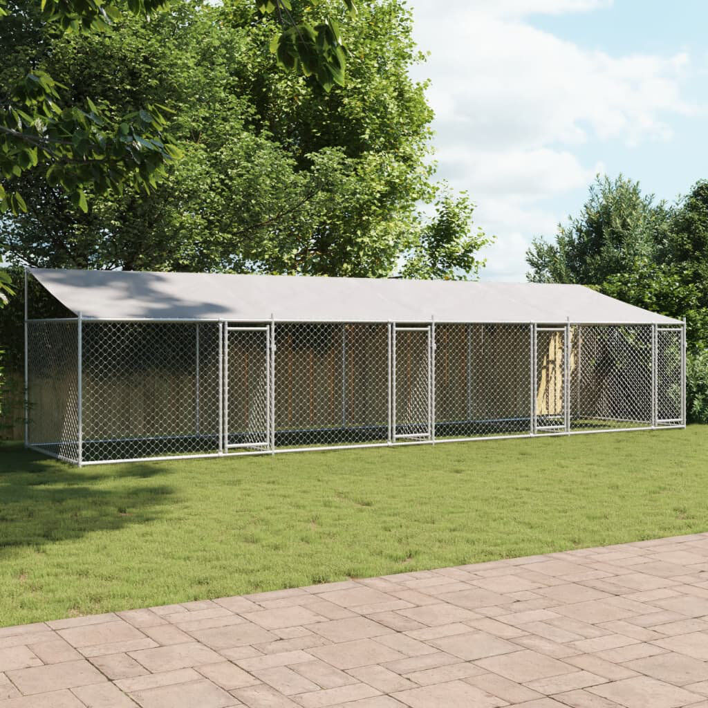 Archie & Oscar Angelia 200cm H Metal Yard Kennel Gray 200cm H x 800cm W x 200cm D