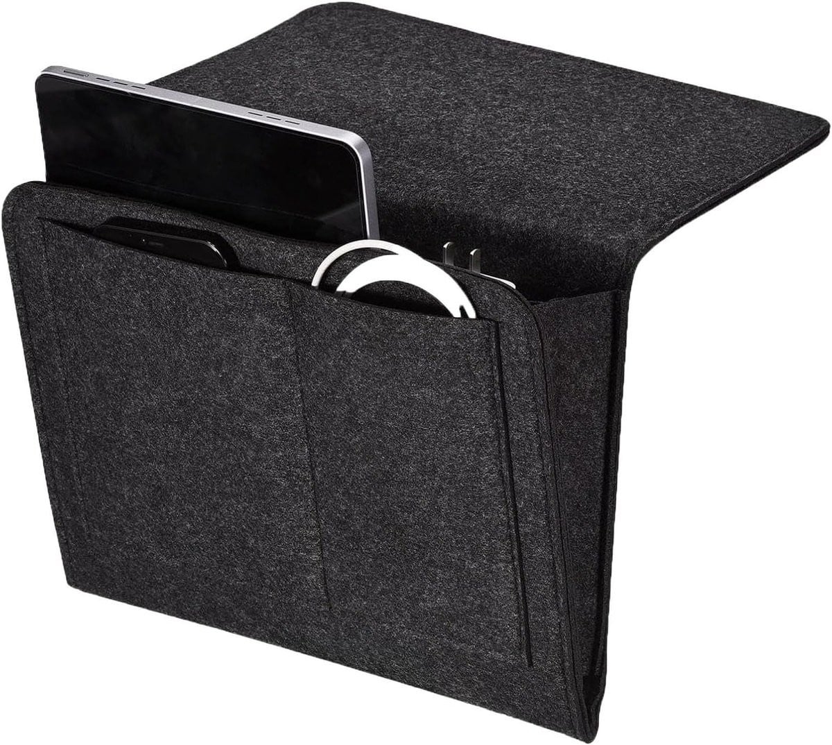 Multifunctionele Bed Organiser voor Babybed, Hangende Opbergzak voor Speelgoed, Boeken en Telefoon, Zwart