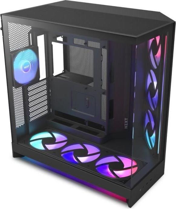 Gehäuse NZXT H9 Flow RGB+, Midi-Tower, Dual Chamber, 3 RGB Lüfter, Schwarz
