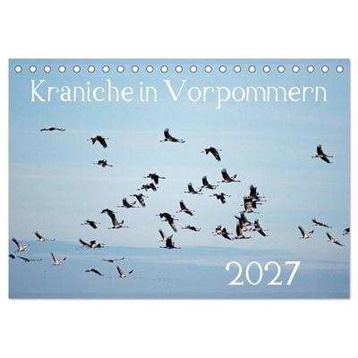 Kraniche in Vorpommern (Tischkalender 2027 DIN A5 quer), CALVENDO Monatskalender