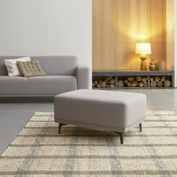 Fußhocker Lars mit taupegrauem Stoffbezug ,1-Sitz
