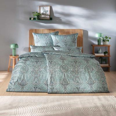 Bettwäsche ESTELLA "Mariam", azur, B/L: 135cm x 200cm, 1 Stk., 2 Stk., Mako-Satin, B/L: 80cm x 80cm & 40cm x 80cm, Mako-Satin, Obermaterial: 100% Baumwolle, Bettwäsche, Bettwäsche