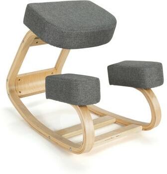 Costway Ergonomic Kneeling Chair Rocking Office Desk Stool Upright Posture-Gray