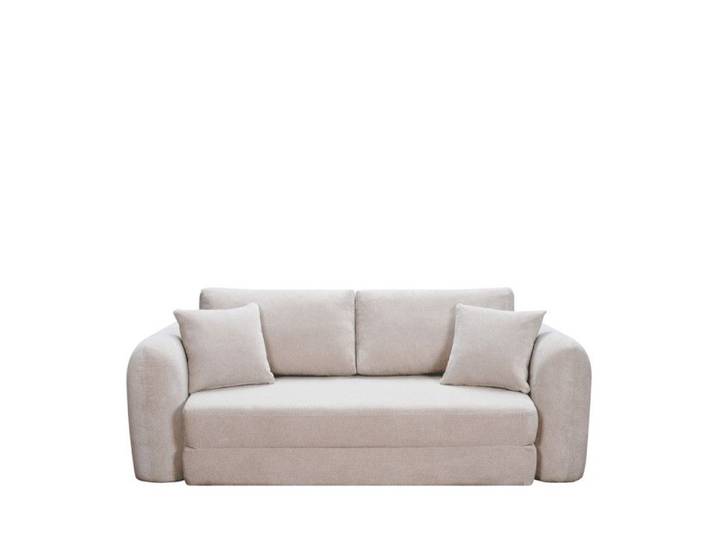 Lou - Canapé convertible compressé 3 places en tissu - Beige