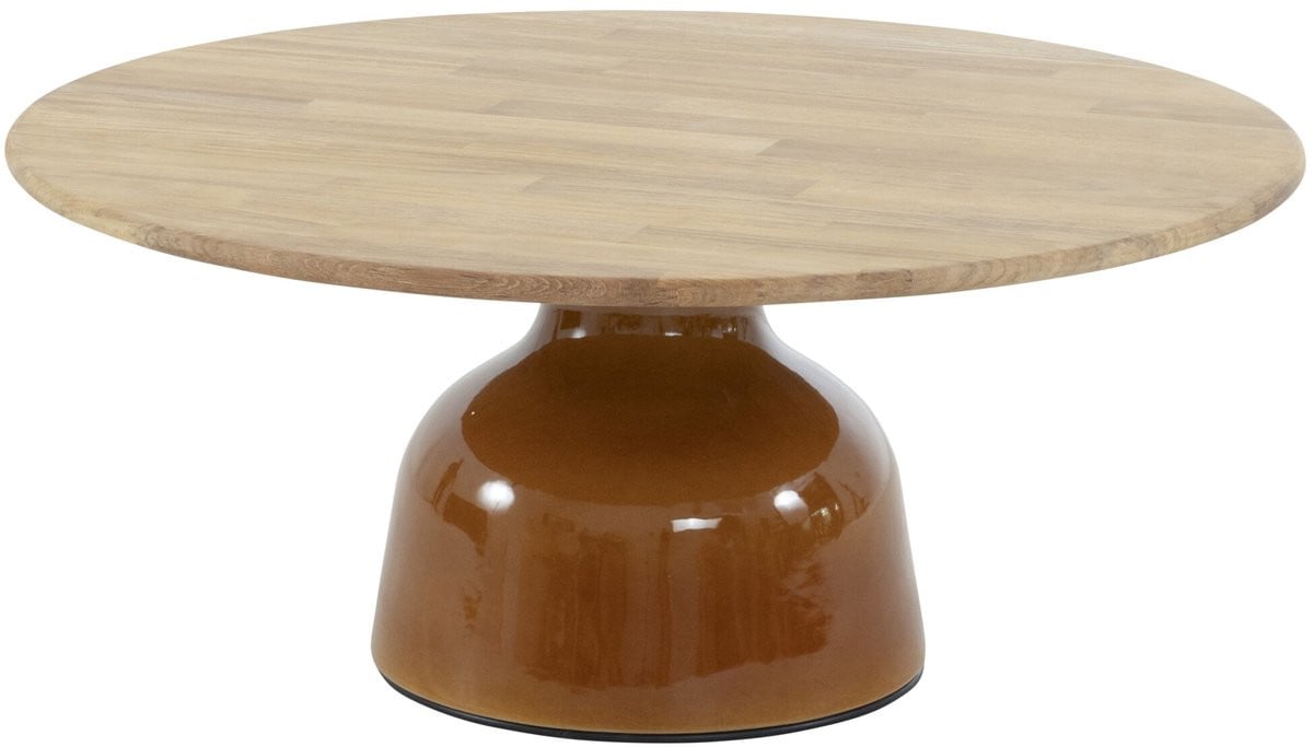 4 Seasons Outdoor June lounge tuintafel met hoogglans keramiek in caramel, B: 80 cm, H: 35 cm