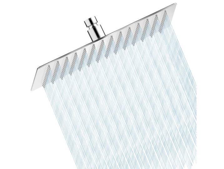 Regenduschkopf Edelstahl quadratisch 30x30 cm gebürstetes Chrom Anti-Kalk-Düsen