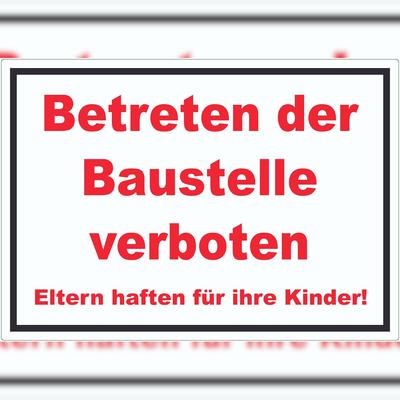 HB-Druck Betreten der Baustelle Aufkleber rot-weiß-schwarz A0 (841x1189mm)